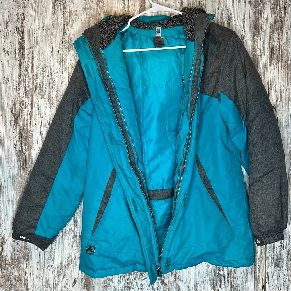 Gerry Snow Winter Jacket 3 in 1 Hooded System size Kids L-14/16 Teal & Gray